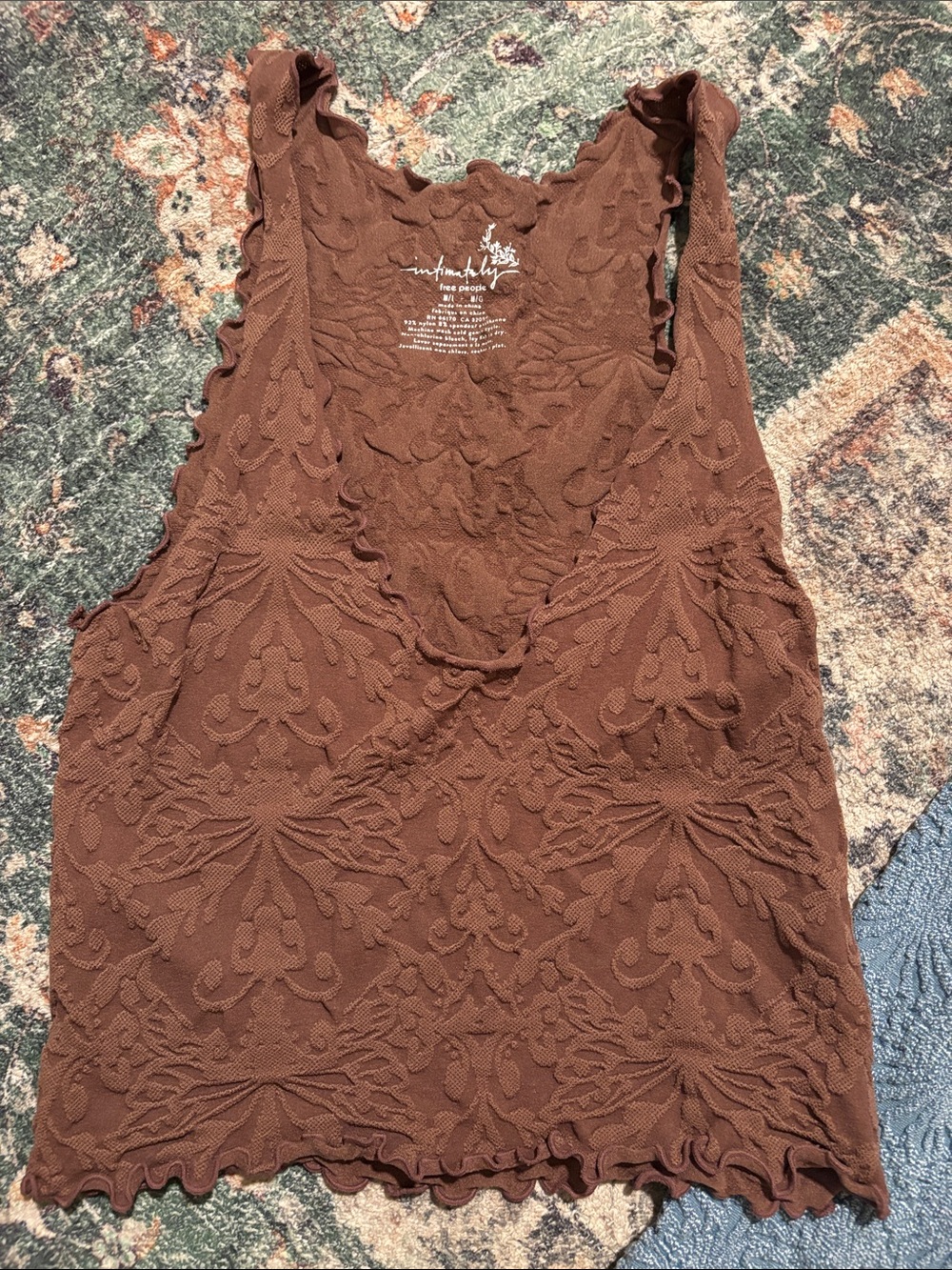 Free People Embossed Floral Ribbed Tank Tops bundle - Picture 2 of 4